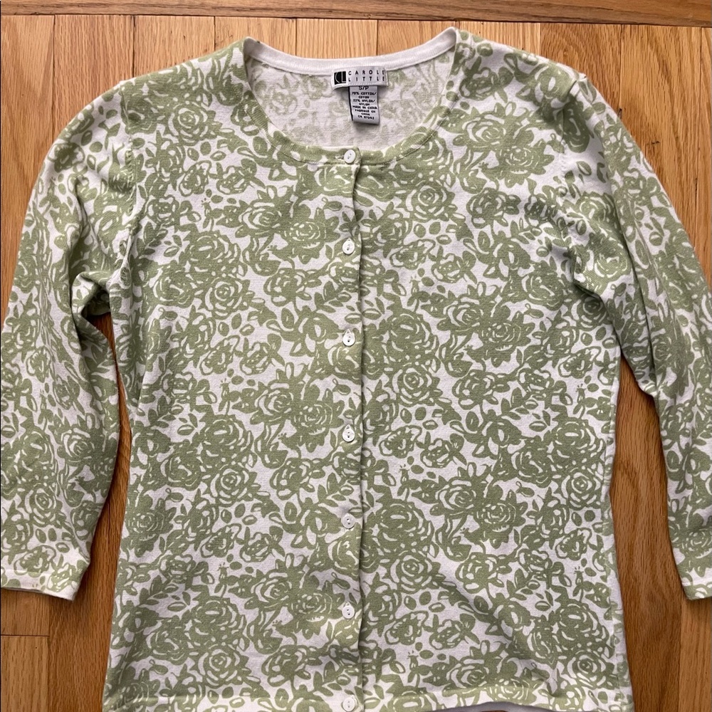 Women’s Carole Little Floral Button Down Cardigan